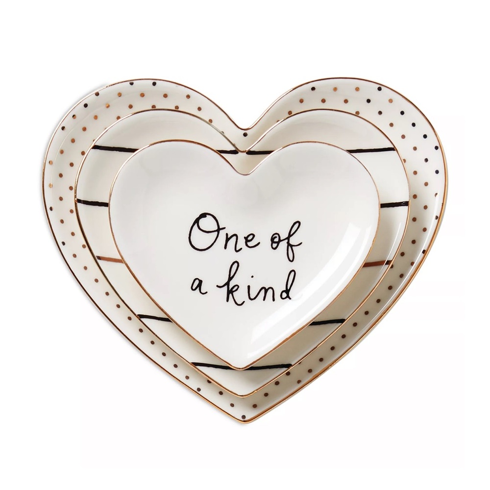 KATE SPADE • 3 Piece A Charmed Life Catch All Heart Dish Set - Picture 1 of 3